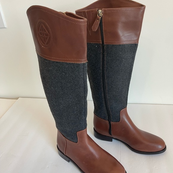 Antonio Melani Conellie Riding Boots Brown size 6 wool flannel and leather - Picture 2 of 14